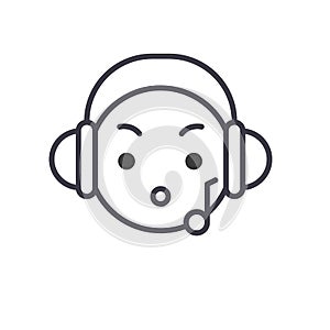 Music Listening Emoji concept line editable vector, concept icon. Music Listening Emoji concept linear emotion