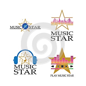 music logo icon vector design illustration template