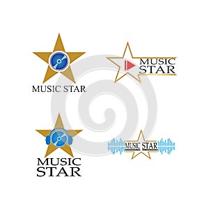 music logo icon vector design illustration template
