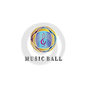 Music logo illustration light bulb colorful design vector