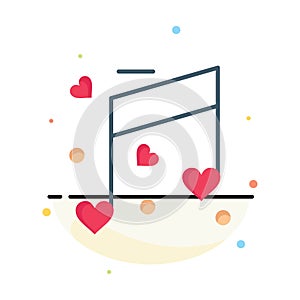 Music, Love, Heart, Wedding Abstract Flat Color Icon Template