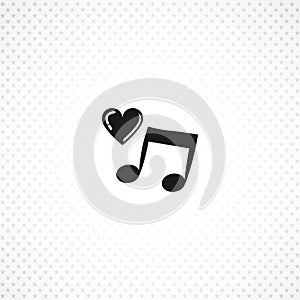 Music love icon on white background