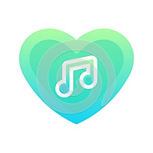 Music love logo gradient design template icon