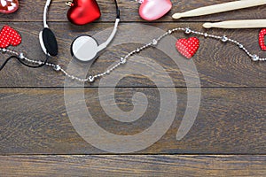 Music love song and valentines background.headphones,dr