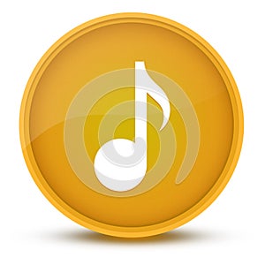 Music luxurious glossy yellow round button abstract