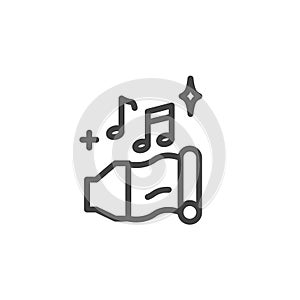 Music melody note icon isolated. Modern outline on white background