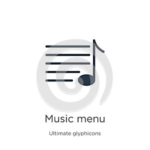 Music menu icon vector. Trendy flat music menu icon from ultimate glyphicons collection isolated on white background. Vector