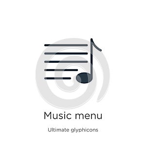 Music menu icon vector. Trendy flat music menu icon from ultimate glyphicons collection isolated on white background. Vector photo
