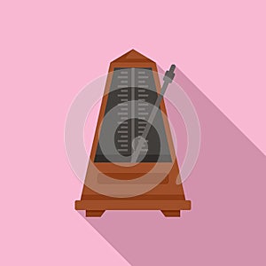 Music metronome icon, flat style