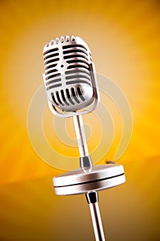 Music microphone, music saturated concept photo