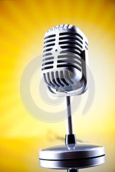 Music microphone, music saturated concept