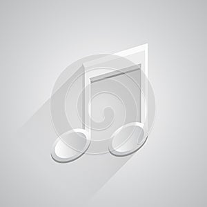 Music note 3d icon on white background