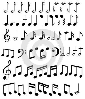 Music note background with symbols