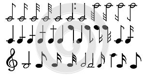 Music note background with symbols