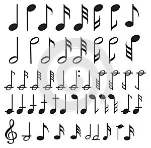 Music note background with symbols