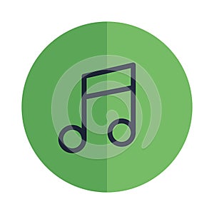 music note button isolated icon