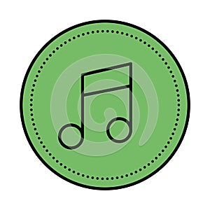 music note button isolated icon