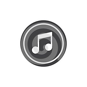 Music note button vector icon