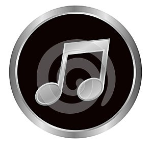 Music note in a circle web button