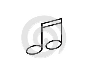 Music note clef icon vector logo design template