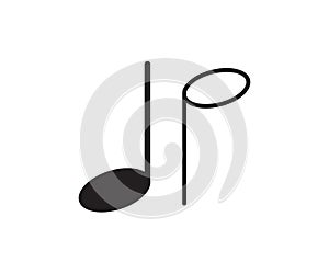 Music note clef icon vector logo design template