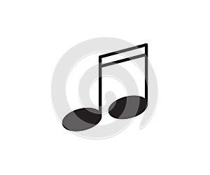 Music note clef icon vector logo design template