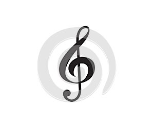 Music note clef icon vector logo design template