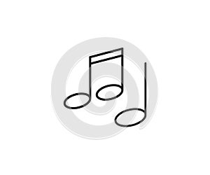 Music note clef icon vector logo design template