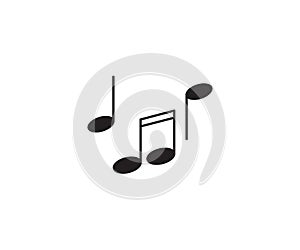 Music note clef icon vector logo design template