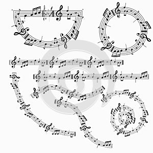 Music note design element in doodle style