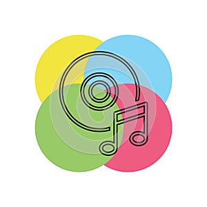 music note dvd button - media or music player