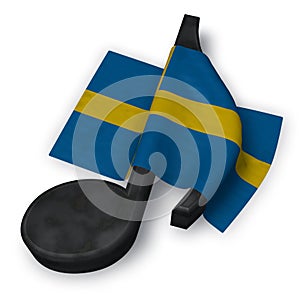 Music note and flag of sweden