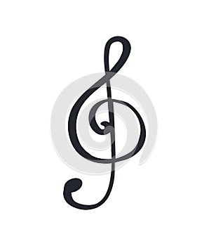 Music Note with G Sound Melody Monochrome Icon