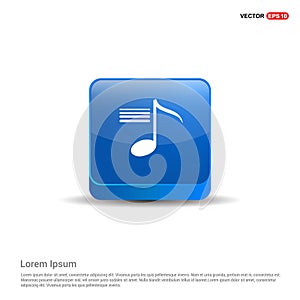 Music note icon - 3d Blue Button