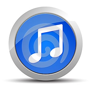 Music note icon blue round button illustration