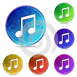 Music note icon digital abstract round buttons set illustration