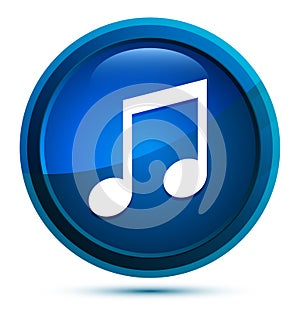 Music note icon elegant blue round button illustration