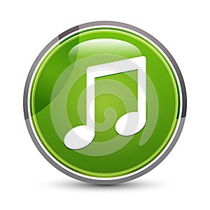 Music note icon elegant green round button vector illustration