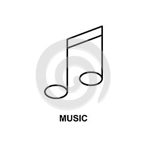 music note icon. Element of simple web icon with name for mobile concept and web apps. Thin line music note icon can be used for