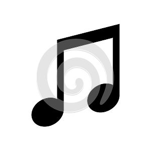 Music note icon flat vector illustration design