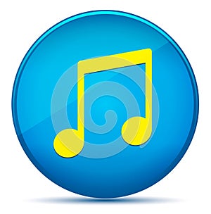 Music note icon modern flat cyan blue round button