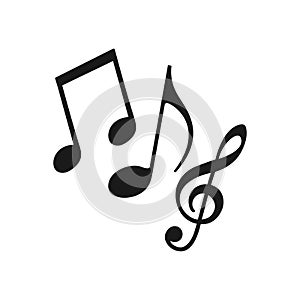 Music note icon. Music note icon logo vector