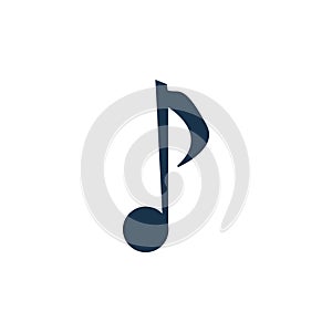 Music note icon. Player button