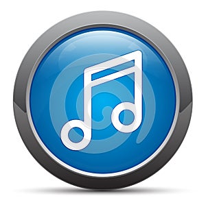 Music note icon premium blue round button vector illustration