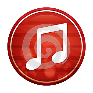 Music note icon realistic diagonal motion red round button illustration