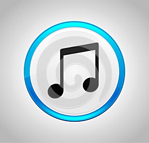 Music note icon round blue push button