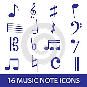 Music note icon set eps10