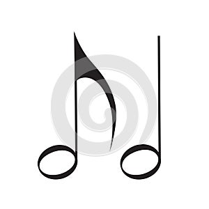 Music note icon song melody vector flat isolated on white background