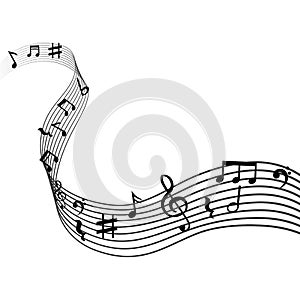 Music note icon. Sound design. Vector graphic