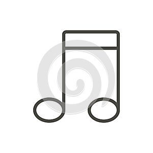 Music note icon vector. Line classic symbol.